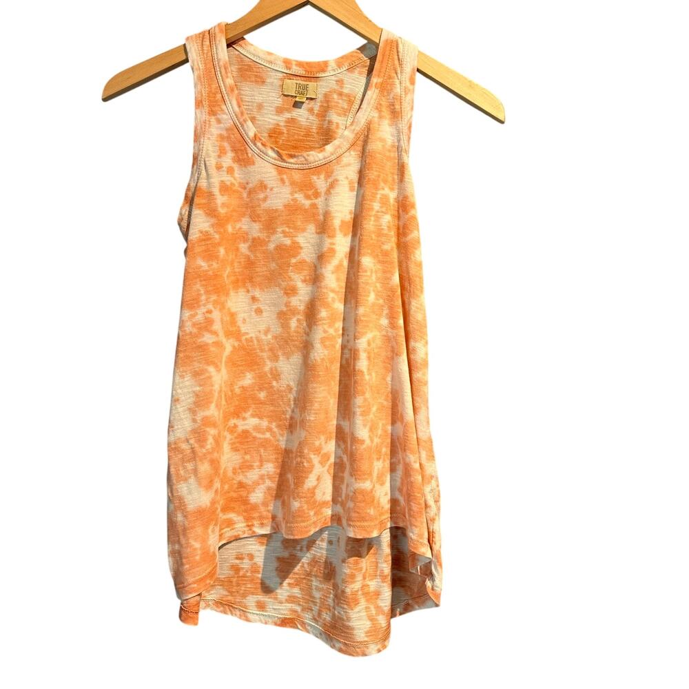 True Craft Size XS Tie Dyed Tank Coral/Peach and White Boho Casual Beach Cruise